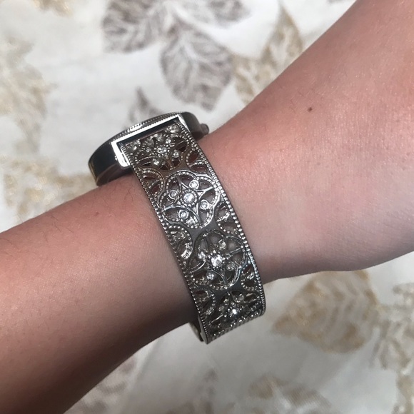 Charming Charlie Silver Cuff Watch - Picture 6 of 8